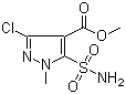 structure of CAS# 100784-27-8, 5-(Aminosulfonyl)-3-chloro-1-methyl-1H-pyrazole-4-carboxylic acid methyl ester