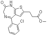 CAS # 100827-80-3, 5-(2-Chlorophenyl)-2,3-dihydro-2-oxo-1H-thieno[2,3-e]-1,4-diazepine-7-propanoic acid methyl ester