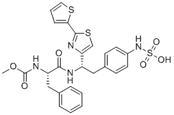 structure of CAS# 1008510-37-9, C-甲基N-[(1S)-2-氧代-1-(苯基甲基)-2-[[(1S)-2-[4-(磺基氨基)苯基]-1-[2-(2-噻吩基)-4-噻唑基]乙基]氨基]乙基]氨基甲酯