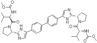 CAS 登录号：1009107-27-0, N,N'-[[1,1'-联苯]-4,4'-二基二[1H-咪唑-5,2-二基-(2S)-2,1-吡咯烷二基[(1R)-1-(1-甲基乙基)-2-氧代-2,1-乙二基]]]二氨基甲酸 C,C'-二甲酯