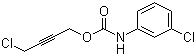CAS # 101-27-9, Barban, 4-Chloro-2-butynyl N-(3-chlorophenyl)carbamate, 4-Chloro-2-butynyl m-chlorocarbanilate, 4-[N-(3-Chlorophenyl)carbamoyloxy]-1-chloro-2-butyne, A 980, A 980 (herbicide), Barbane, CBN, Carbyne, Carbyne (herbicide), NSC 29168, S 847