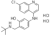 structure of CAS# 1010411-21-8, 5-[(7-氯-4-喹啉基)氨基]-2-[[(1,1-二甲基乙基)氨基]甲基]苯酚二盐酸盐