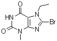 CAS # 101071-96-9, 8-Bromo-7-ethyl-3,7-dihydro-3-methyl-1H-purine-2,6-dione