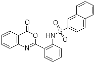 structure of CAS# 10128-55-9, N-[2-(4-Oxo-4H-3,1-benzoxazin-2-yl)phenyl]-2-naphthalenesulfonamide