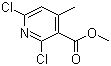 structure of CAS# 1013648-04-8, 2,6-Dichloro-4-methylnicotinic acid methyl ester