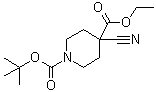 structure of CAS# 1016258-66-4, 1-(tert-Butoxycarbonyl)-4-cyanopiperidine-4-carboxylic acid ethyl ester