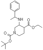 structure of CAS# 1016259-54-3, 1-(tert-Butoxycarbonyl)-3-(1-Phenylethylamino)piperidine-4-carboxylic acid ethyl ester