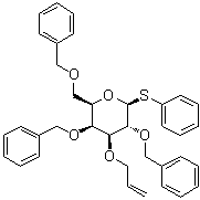 structure of CAS# 1017587-57-3, 苯基 2,4,6-三-O-苄基-3-O-2-丙烯-1-基-1-硫代-beta-D-吡喃半乳糖苷