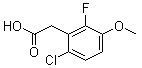 structure of CAS# 1017777-83-1, 6-Chloro-2-fluoro-3-methoxybenzeneacetic acid