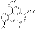 structure of CAS# 10190-99-5, 8-Methoxy-6-nitrophenanthro[3,4-d]-1,3-dioxole-5-carboxylic acid sodium salt