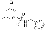 structure of CAS# 1020252-90-7, 3-溴-N-(2-呋喃基甲基)-5-甲基苯磺酰胺