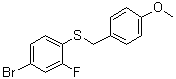 structure of CAS# 1020253-12-6, 4-溴-2-氟-1-[[(4-甲氧基苯基)甲基]硫基]苯