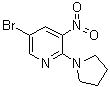 structure of CAS# 1020253-22-8, 5-Bromo-3-nitro-2-(1-pyrrolidinyl)pyridine