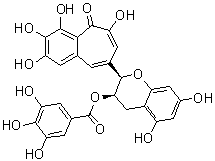 CAS # 102067-92-5, Epitheaflagallin 3-O-gallate, 3,4,5-Trihydroxybenzoic acid (2R,3R)-3,4-dihydro-5,7-dihydroxy-2-(2,3,4,6-tetrahydroxy-5-oxo-5H-benzocyclohepten-8-yl)-2H-1-benzopyran-3-yl ester
