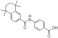 CAS # 102121-60-8, 4-[[(5,6,7,8-Tetrahydro-5,5,8,8-tetramethyl-2-naphthalenyl)carbonyl]amino]benzoic acid, Am 580, CD 336, NSC 608001, Ro 40-6055
