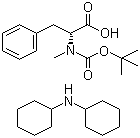 structure of CAS# 102185-45-5, N-叔丁氧羰基-N-甲基-D-苯丙氨酸二环己胺盐