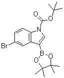 structure of CAS# 1024677-85-7, 1-叔丁氧羰基-5-溴吲哚-3-硼酸频哪醇酯