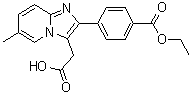 CAS 登录号：1025962-20-2, 2-[4-(乙氧羰基)苯基]-6-甲基咪唑并[1,2-a]吡啶-3-乙酸