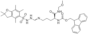 CAS # 1026023-53-9, 9H-fluoren-9-ylmethyl N-[(2S)-1-(methoxymethylamino)-1-oxo-5-[[2-[(2,2,4,6,7-pentamethyl-3H-1-benzofuran-5-yl)sulfonyl]hydrazinyl]methylideneamino]pentan-2-yl]carbamate