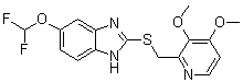 structure of CAS# 102625-64-9, 5-Difluoromethoxy-2-{[(3,4-dimethoxy-2-pyridinyl)methyl]thio}-1H-benzimidazole