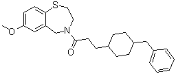 CAS # 1026399-42-7, 1-(2,3-Dihydro-7-methoxy-1,4-benzothiazepin-4(5H)-yl)-3-[4-(phenylmethyl)cyclohexyl]-1-propanone