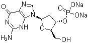 structure of CAS# 102814-03-9, 2'-脱氧-3'-鸟苷酸二钠盐