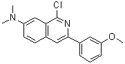 structure of CAS# 1029009-59-3, 1-氯-3-(3-甲氧基苯基)-N,N-二甲基-7-异喹啉胺