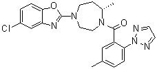 CAS # 1030377-80-0, 5-Chloro-2-[(5S)-5-methyl-4-[5-methyl-2-(2H-1,2,3-triazol-2-yl)benzoyl]-1,4-diazepan-1-yl]-1,3-benzoxazole