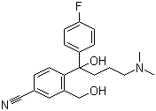 structure of CAS# 103146-25-4, 4-[4-(Dimethylamino)-1-(4-fluorophenyl)-1-hydroxybutyl]-3-(hydroxymethyl)benzonitrile