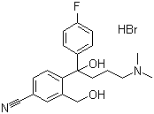structure of CAS# 103146-26-5, 4-[4-(二甲氨基)-1-(4-氟苯基)-1-羟丁基]-3-羟甲基苯腈氢溴酸盐