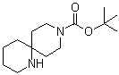 structure of CAS# 1031927-14-6, 1,9-Diazaspiro[5.5]undecane-9-carboxylic acid 1,1-dimethylethyl ester