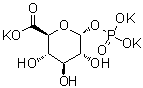 CAS 登录号：103213-29-2, alpha-D-吡喃葡萄糖醛酸 1-(磷酸二氢酯)三钾盐