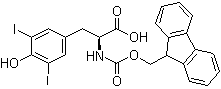 structure of CAS# 103213-31-6, N-[(9H-Fluoren-9-ylmethoxy)carbonyl]-3,5-diiodo-L-tyrosine