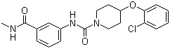 structure of CAS# 1032229-33-6, 4-(2-氯苯氧基)-N-[3-[(甲基氨基)羰基]苯基]-1-哌啶甲酰胺
