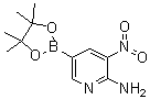 structure of CAS# 1032758-80-7, 6-Amino-5-nitropyridine-3-boronic acid pinacol ester