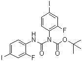 structure of CAS# 1033201-49-8, N-(2-Fluoro-4-iodophenyl)-N-[[(2-fluoro-4-iodophenyl)amino]carbonyl]carbamic acid 1,1-dimethylethyl ester