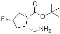 structure of CAS# 1033245-12-3, (2S,4S)-2-(Aminomethyl)-4-fluoropyrrolidine-1-carboxylic acid tert-butyl ester