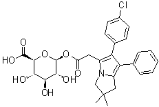 CAS # 1033702-58-7, beta-D-Glucopyranuronic acid 1-[6-(4-chlorophenyl)-2,3-dihydro-2,2-dimethyl-7-phenyl-1H-pyrrolizine-5-acetate]