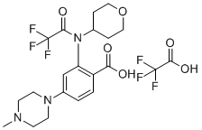 structure of CAS# 1034975-62-6, 4-(4-甲基-1-哌嗪基)-2-[(4-四氢吡喃基)(2,2,2-三氟乙酰基)氨基]苯甲酸三氟乙酸盐