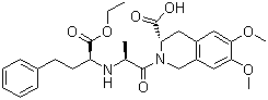 CAS # 103775-10-6, Moexipril, 2-[2-[(1-Ethoxycarbonyl-3-phenyl-propyl)amino]propanoyl]-6,7-dimethoxy-3,4-dihydro-1H-isoquinoline-3-carboxylic acid