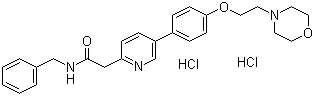 structure of CAS# 1038395-65-1, 5-[4-[2-(4-Morpholinyl)ethoxy]phenyl]-N-(phenylmethyl)-2-pyridineacetamide hydrochloride