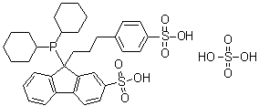 structure of CAS# 1039775-34-2, 9-(二环己基膦基)-9-[3-(4-磺基苯基)丙基]-9H-芴-2-磺酸硫酸盐