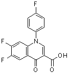 structure of CAS# 103994-99-6, 6,7-Difluoro-1-(4-fluorophenyl)-1,4-dihydro-4-oxo-3-quinolinecarboxylic acid