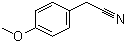 CAS # 104-47-2, 4-Methoxybenzyl cyanide, p-Methoxy phenylacetonitrile, p-Methoxybenzyl cyanide, 4-Methoxyphenylacetonitrile