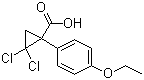 structure of CAS# 104023-75-8, 2,2-Dichloro-1-(4-ethoxyphenyl)cyclopropanecarboxylic acid