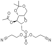 CAS 登录号：1041021-85-5, 4-O-乙酰基-2,5-脱水-1,3-O-异丙亚基-6-[二(2-氰基乙基)磷酰]-D-山梨糖醇