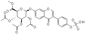 CAS # 1041261-16-8, 4-Oxo-3-[4-(sulfooxy)phenyl]-4H-1-benzopyran-7-yl beta-D-glucopyranosiduronic acid 6-methyl ester 2,3,4-triacetate