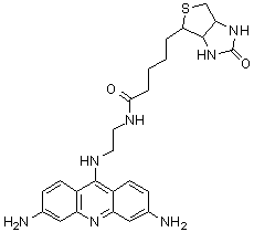 structure of CAS# 1041387-90-9, N-[2-[(3,6-二氨基吖啶-9-基)氨基]乙基]-5-(2-氧代-1,3,3a,4,6,6a-六氢噻吩并[3,4-d]咪唑-4-基)戊酰胺
