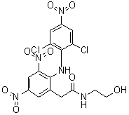 CAS # 1043448-27-6, 2-[(2,6-Dichloro-4-nitrophenyl)amino]-N-(2-hydroxyethyl)-3,5-dinitrobenzeneacetamide, NH 29