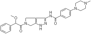 CAS # 1044136-93-7, 4-(4-Methyl-1-piperazinyl)-N-[1,4,5,6-tetrahydro-5-(2-methoxy-2-phenylacetyl)pyrrolo[3,4-c]pyrazol-3-yl]benzamide